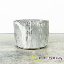 Black Marble Print Round Pot