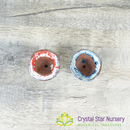 Tiny Clay Glazed Pot (F8)