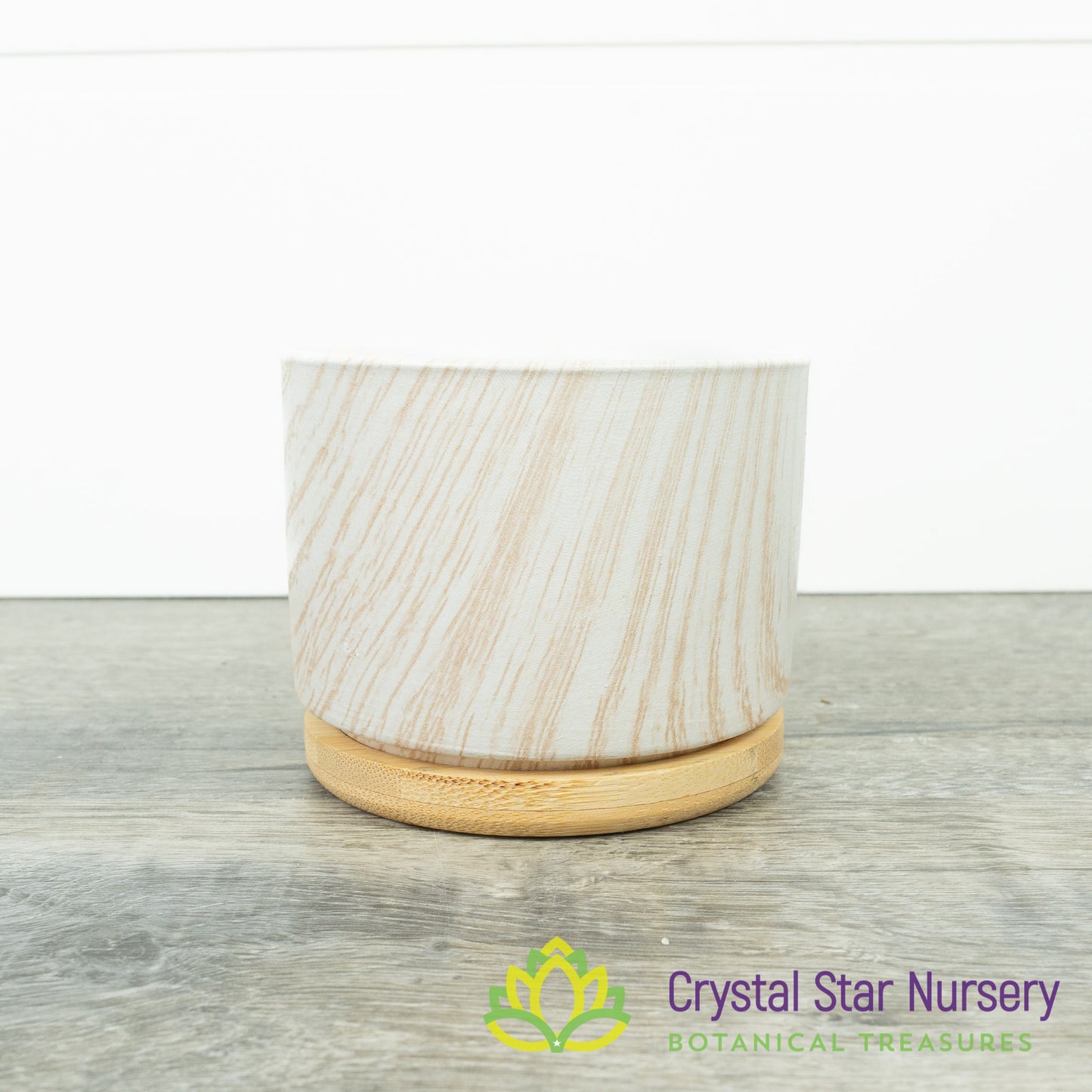 Round Pot with Bamboo Tray