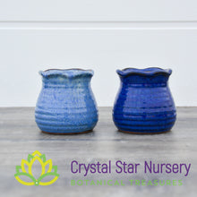 Blue Glazed Round Ceramic Pot
