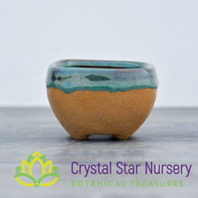 Small Square Green Glazed Lip Ceramic Pot