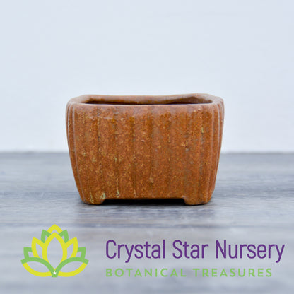 Square Ribbed Ceramic Pot