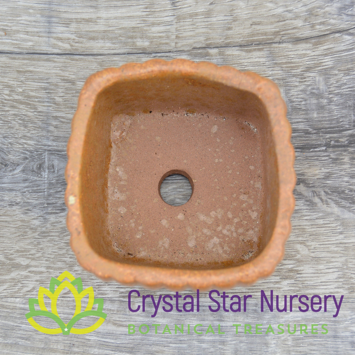 Square Ribbed Ceramic Pot