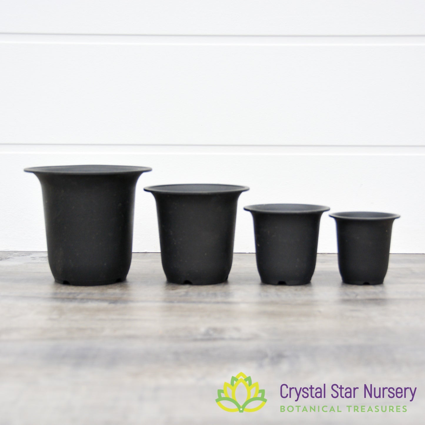 Tall Round Hard Plastic Pot with Flare Top