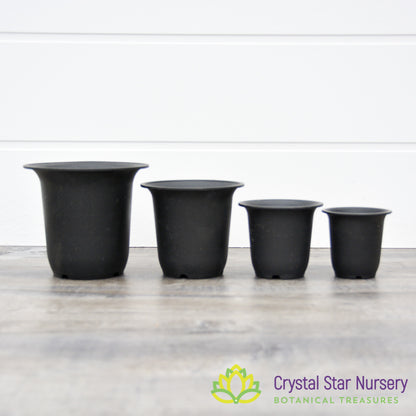 Tall Round Hard Plastic Pot with Flare Top